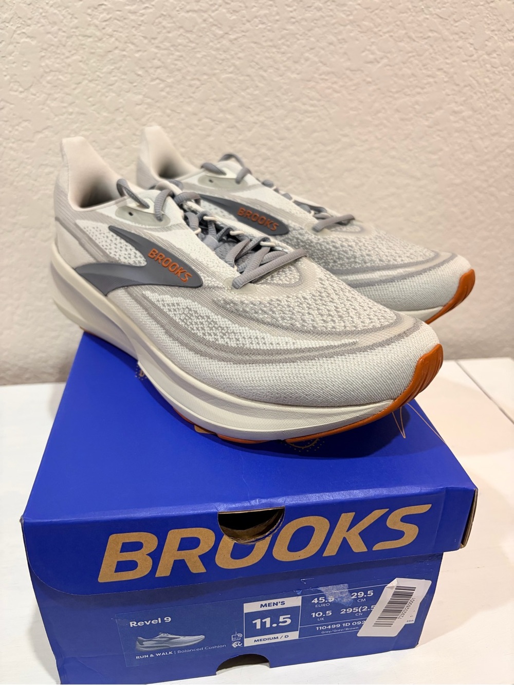 Size 11.5 Men’s - Brooks Revel 9 Gray And Brown New